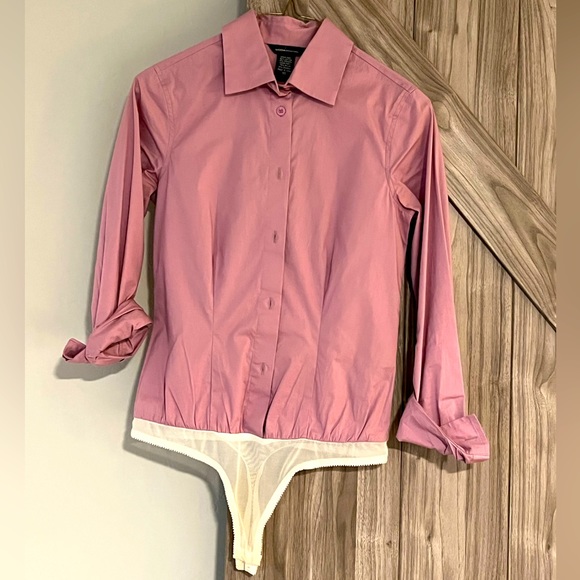 Moda International Tops - Moda International dark blush button down bodysuit